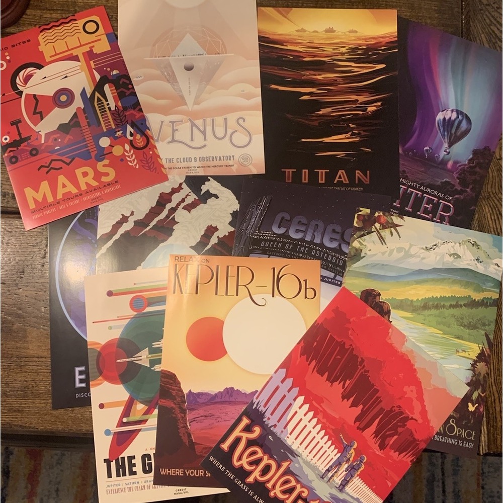 97 Decor Vintage Space Posters Lot of 11 Retro NASA Wall Art Prints 8x10